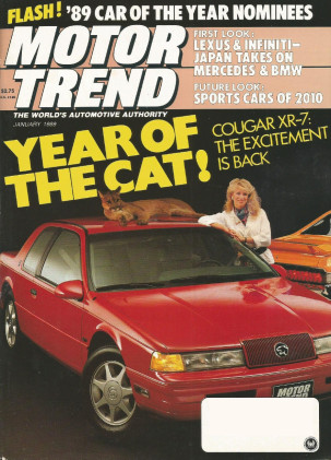 MOTOR TREND 1989 JAN - PORSCHE 959, COUGAR XR7, LEXUS